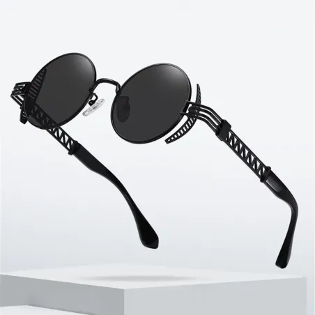 Steampunk style round sunglasses - metal frame - UV400Sunglasses