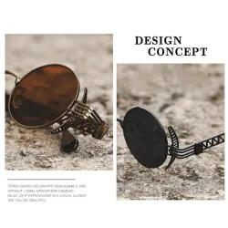 Steampunk style round sunglasses - metal frame - UV400Sunglasses