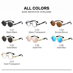Gafas de solGafas de sol redondas estilo steampunk - montura de metal - UV400