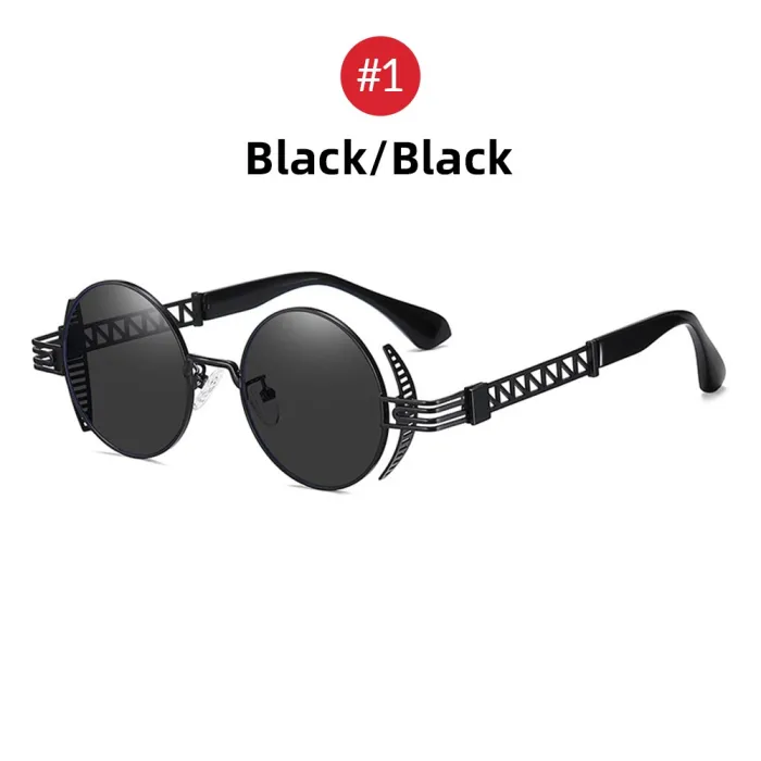 Steampunk style round sunglasses - metal frame - UV400Sunglasses
