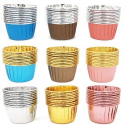 Utensilios para hornearEnvoltorios para cupcakes - moldes para hornear - papel de aluminio - 50 piezas