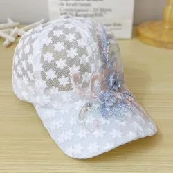 Sombreros & gorrasGorra de béisbol de encaje fino - flores / hojas bordadas