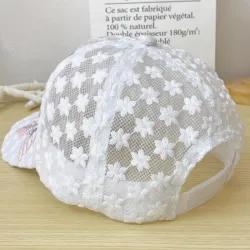 Sombreros & gorrasGorra de béisbol de encaje fino - flores / hojas bordadas