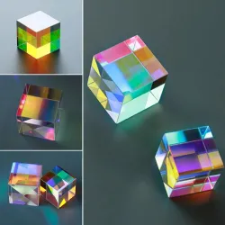 ÓpticaX - Cubo de luz brillante de 6 lados - prisma de vidrio - lente óptica