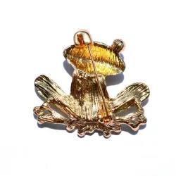 Colorful crystal frog - golden broochBrooches