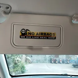 PegatinasCalcomanía divertida para auto - cabeza de esqueleto / SIN BOLSAS DE AIRE MORIMOS COMO HOMBRES DE VERDAD - 2 piezas