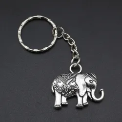 llaveroElefante plateado vintage - llavero
