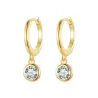 AretesPendientes de aro con cristal blanco redondo - Plata de ley 925