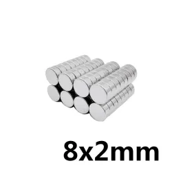 N35N35 - imán de neodimio - disco fuerte - 8 mm * 2 mm