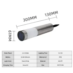 Solar garden light - stainless steel ground pillar - tubeSolar lighting