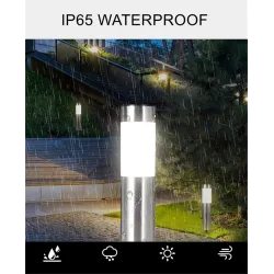 Solar garden light - stainless steel ground pillar - tubeSolar lighting