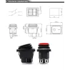 InterruptoresDPST de 4 pines - T85 - palanca de coche / barco - interruptor basculante con LED - resistente al agua