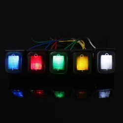 InterruptoresDPST de 4 pines - T85 - palanca de coche / barco - interruptor basculante con LED - resistente al agua
