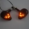 Luces de giroLuces intermitentes para motocicleta - calavera negra - LED - luz ámbar - 12V - 2 piezas