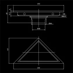 DesagüesDesagüe de agua para suelo de ducha triangular - 232 * 117 mm