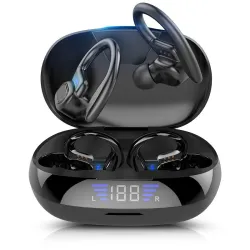 AuricularesTWS VV2 - Auriculares Bluetooth - gancho para la oreja - con micrófono / caja de carga / pantalla LED