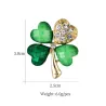 BrochesCuatro hojas de cristal verde - broche - juego de 12 piezas