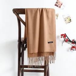 PañuelosElegante bufanda grande de cachemir con borlas