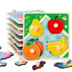De maderaRompecabezas de madera 3D - animales de dibujos animados - juguete educativo