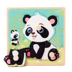 De maderaRompecabezas de madera 3D - animales de dibujos animados - juguete educativo