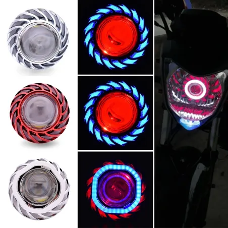 Luces de giroFaro de motocicleta - proyector LED - luz única - ojos de ángel / diablo
