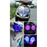 Motorcycle headlight - LED projector - single light - angel / devil eyesTurning lights