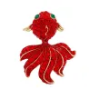 BrochesPez dorado de cristal rojo - broche elegante