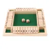 De maderaCierra la caja - juego de mesa de dados - 4 caras - 10 números - juguete de madera - 4 jugadores