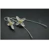 Silver flower with four leaves - earringsEarrings