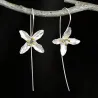 Silver flower with four leaves - earringsEarrings