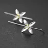 Silver flower with four leaves - earringsEarrings