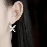Silver flower with four leaves - earringsEarrings