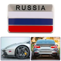 PegatinasBandera de Rusia de aluminio 3D - pegatina para coche