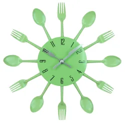 RelojesReloj de pared moderno - con cubiertos de cocina.