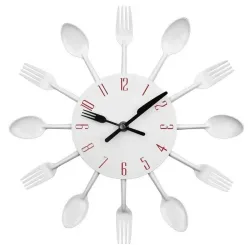 RelojesReloj de pared moderno - con cubiertos de cocina.