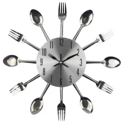RelojesReloj de pared moderno - con cubiertos de cocina.