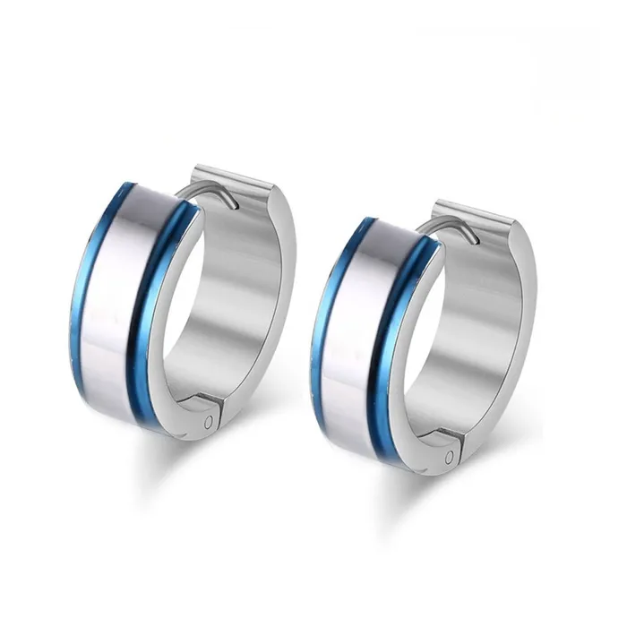 Small hoops earrings - blue platingEarrings