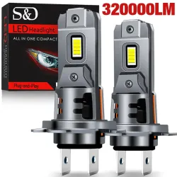 H7Bombilla de faro LED Mini H7 250W CSP - 320000lm - bombillas de diodo automático - H7 Turbo LED - 12V - 6500K