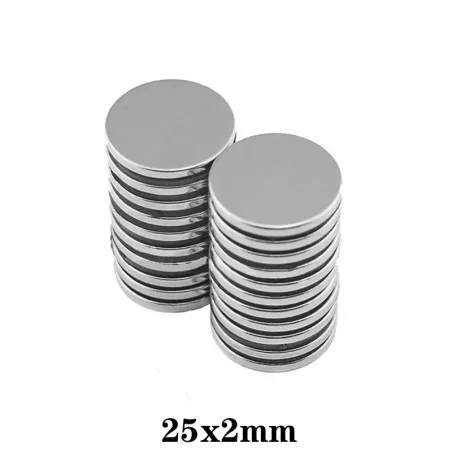 N35N35 - imán de neodimio - disco redondo fuerte - 25 * 2 mm - 10 piezas