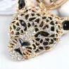 llaveroCabeza de leopardo de cristal - llavero