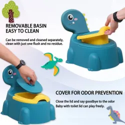 Entrenamiento para ir al bañoEntrenamiento para ir al baño con forma de dinosaurio: silla de baño para niños y niñas, antides...