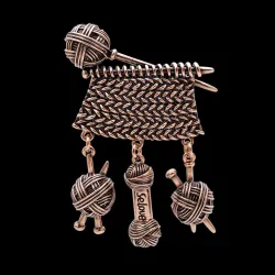BrochesBola de tejido / hilo - broche vintage