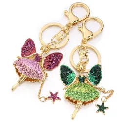 llaveroÁngel de cristal con estrella - llavero