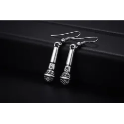 Silver microphone earringsEarrings