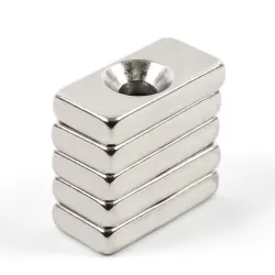 N35Bloque magnético de neodimio N35 con orificio de 4 mm, 20 x 10 x 4 mm, 10 unidades