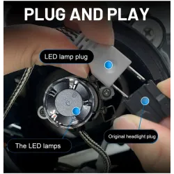 H1Faro LED Dualvision - 20000LM 120W - 4300K 6500K 8000K PTF