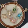 Crystal turtle keychain - pink - white - turquoise - greenKeyrings