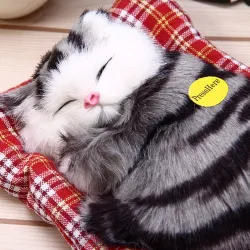 Sleeping cat plush toy with soundCuddly toys
