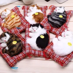 Animales de peluchePeluche de gato durmiendo con sonido
