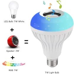 E27Bombilla E27 - LED - RGB - Altavoz Bluetooth - Música con mando a distancia